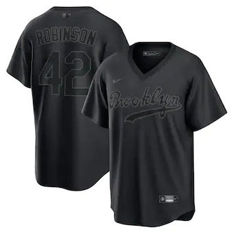 mens nike jackie robinson black brooklyn dodgers pitch blac